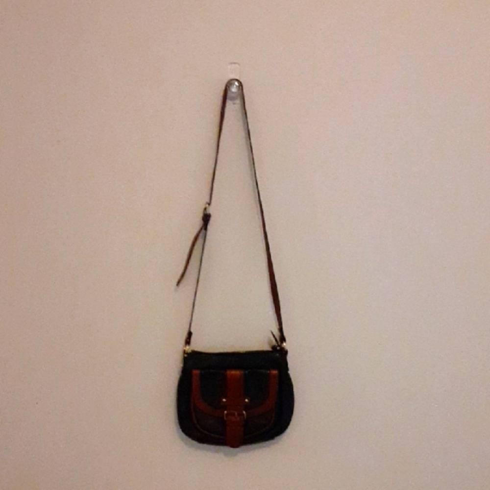 Tano Black and Brown Crossbody Bag